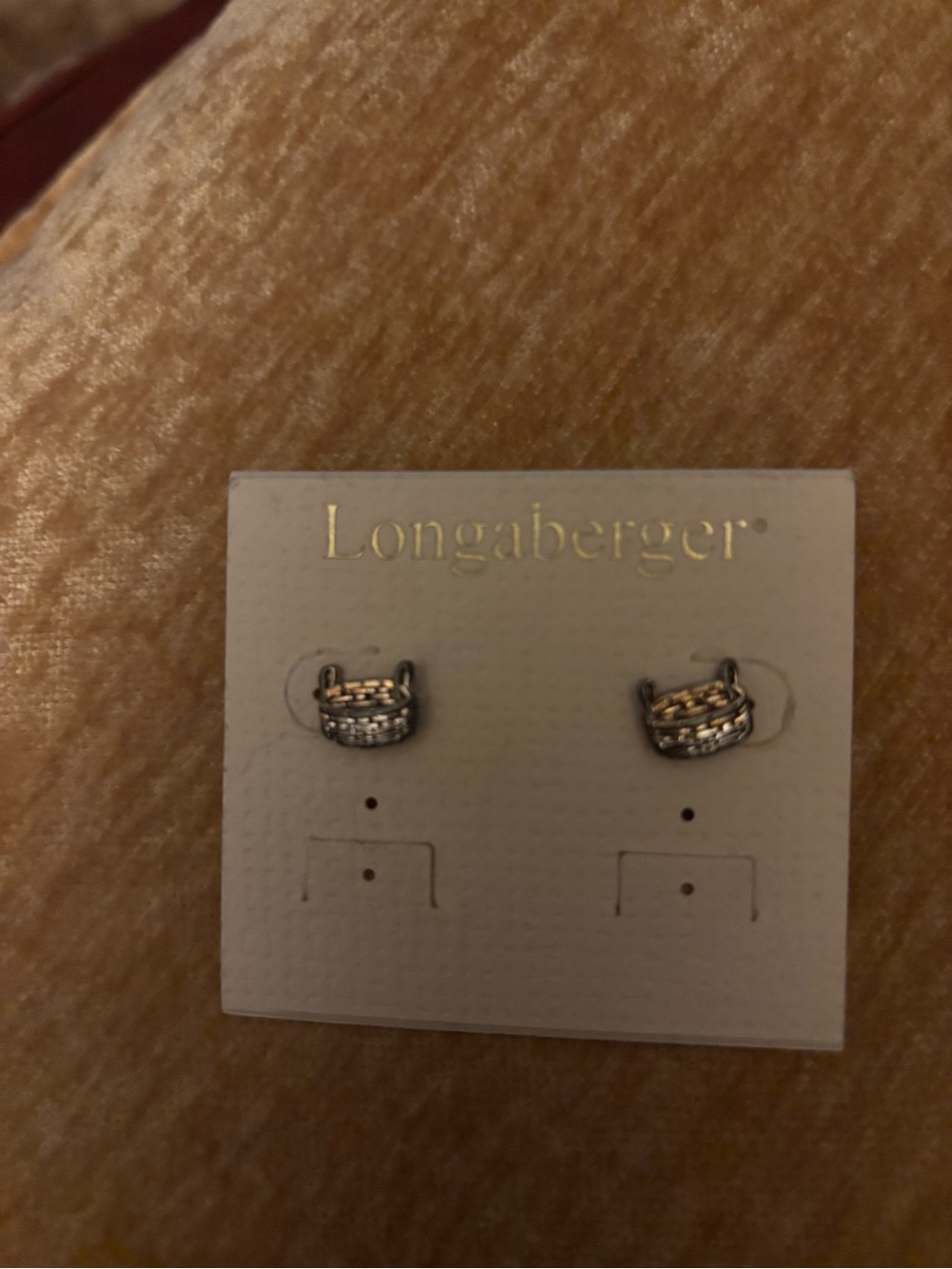 Longaberger Silver Basket Earrings